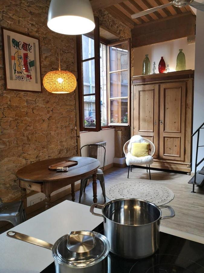 Authentic Loft With Mezzanine & Exposed Stones Heart Of Lyon Lägenhet Exteriör bild